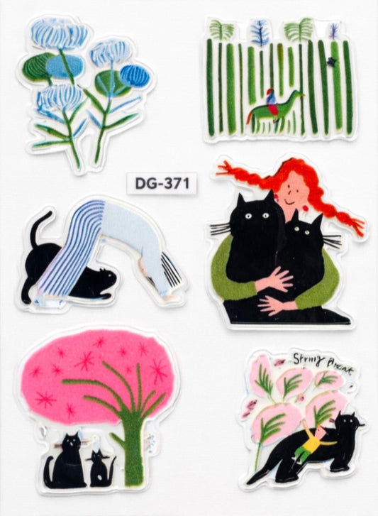 Cat lady stickers sheet